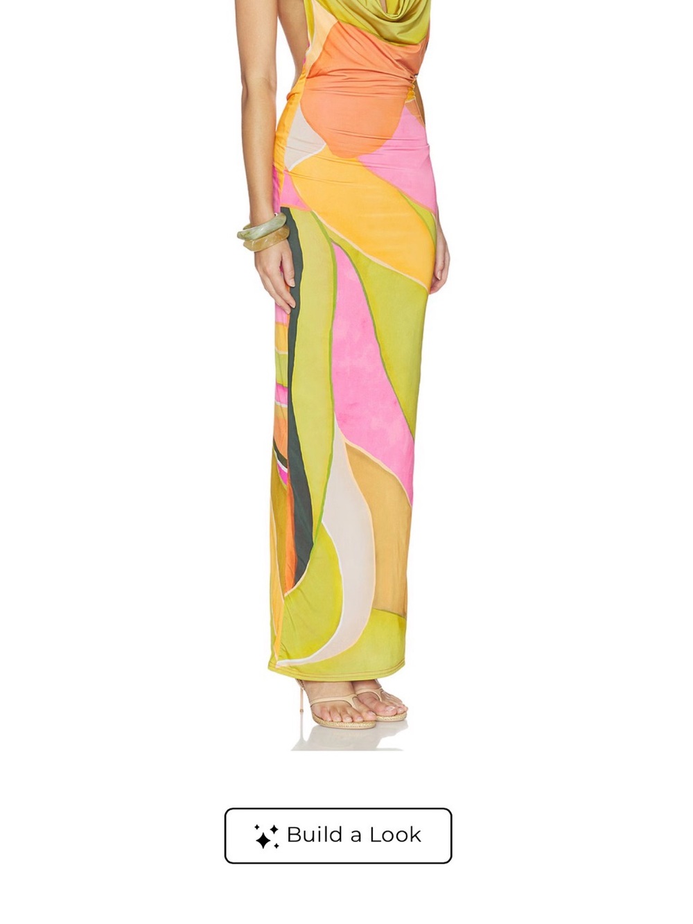Multi-Color Abstract Print Swim Cover-Up Skirt